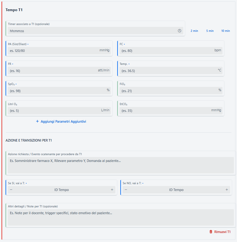 Interfaccia di creazione Advanced Scenario